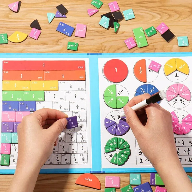 Magnetic Fraction Puzzle Set – Montessori Math Learning Toy for Kids