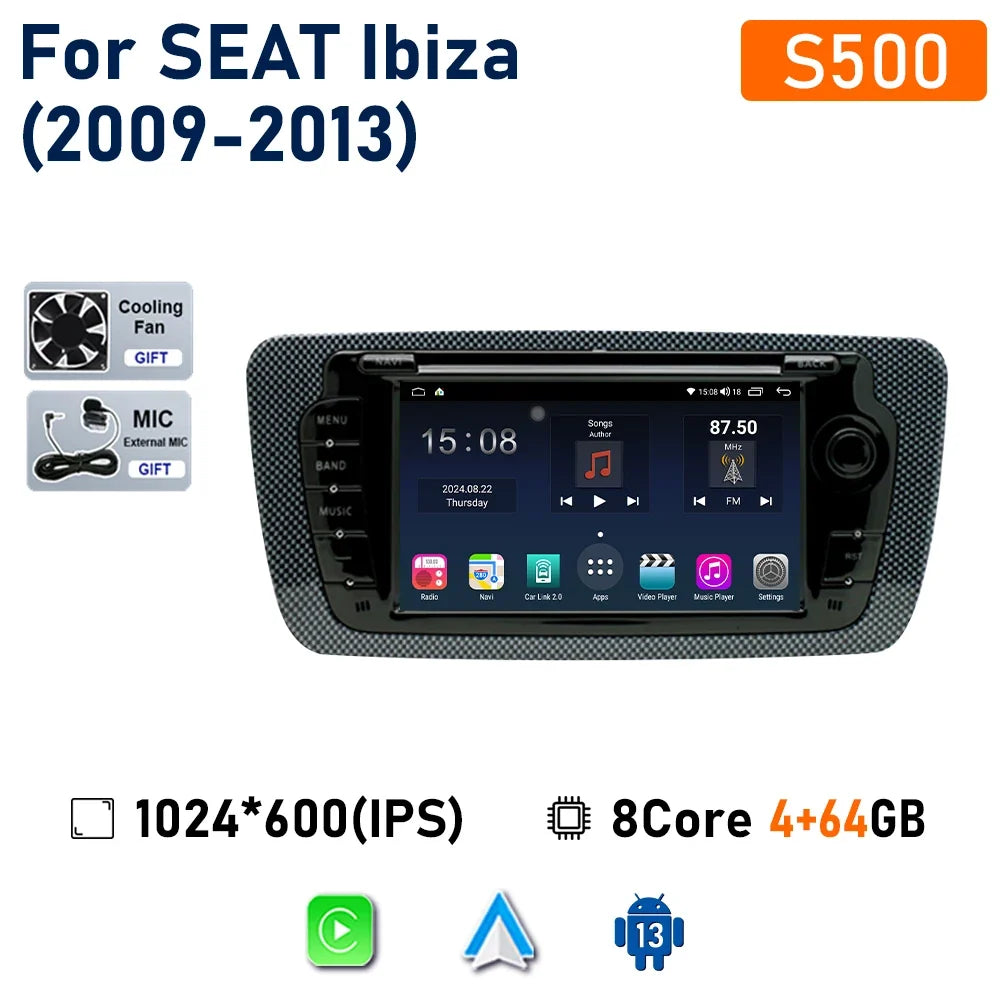 7" Touch Screen Car Stereo Head Unit for Seat Ibiza 2009–2013