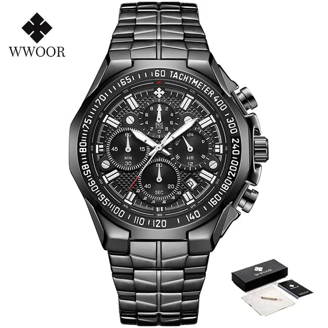 Men's Gold Luxury Quartz Wrist Watch – Big Dial Dress Watch