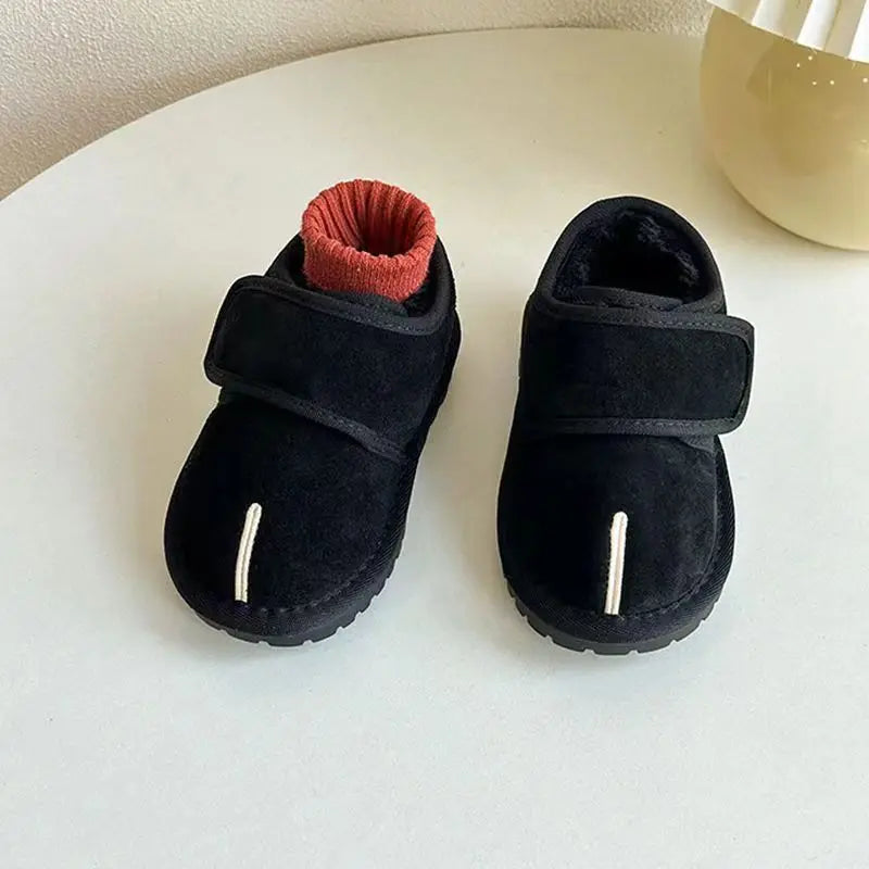 Kids Winter Snow Boots, Warm Plush Faux Suede, Anti-Slip