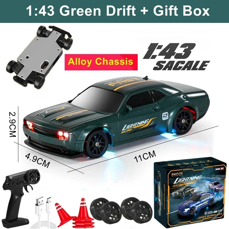 1/64 High-Speed Drift RC Car 4WD Remote Control Mini Racing Toy