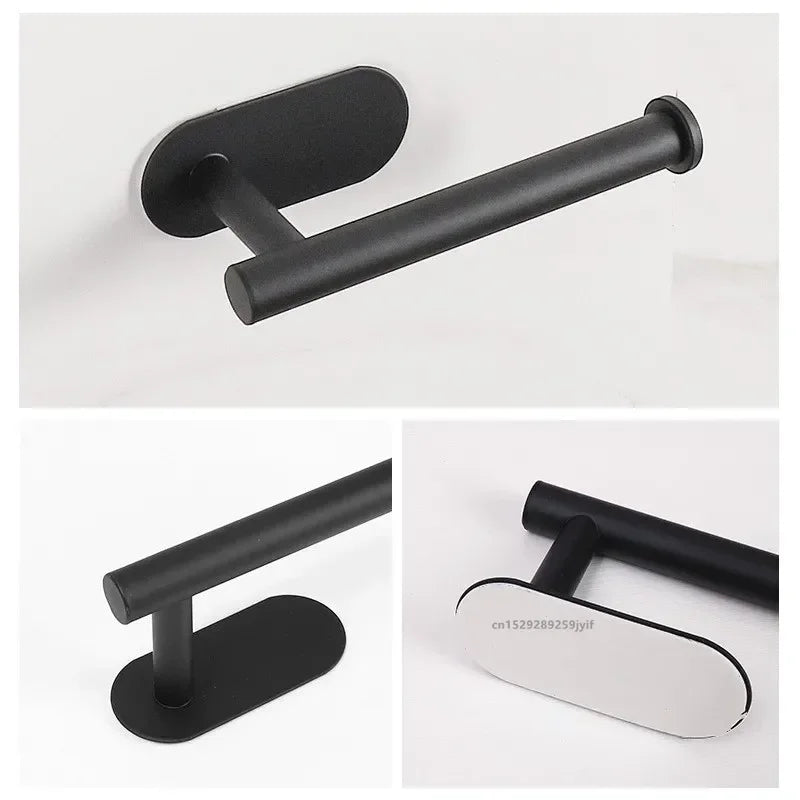 Self-Adhesive Toilet Paper Holder with Shelf – Stainless Steel