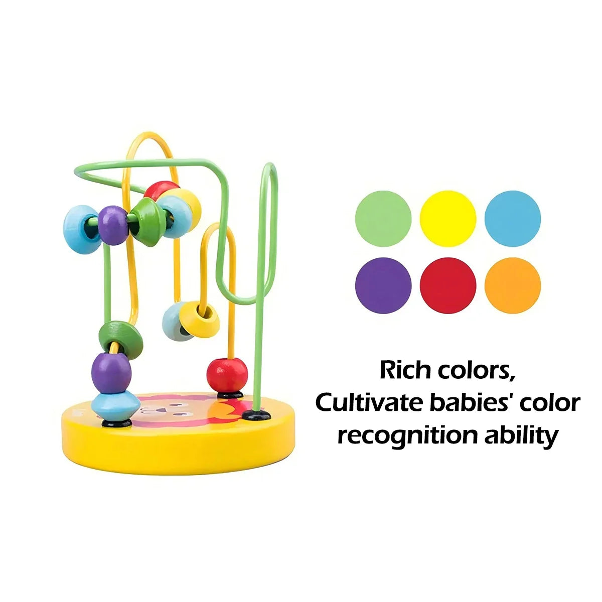 Wooden Roller Coaster Toy – Colorful Educational Bead Maze for Kids