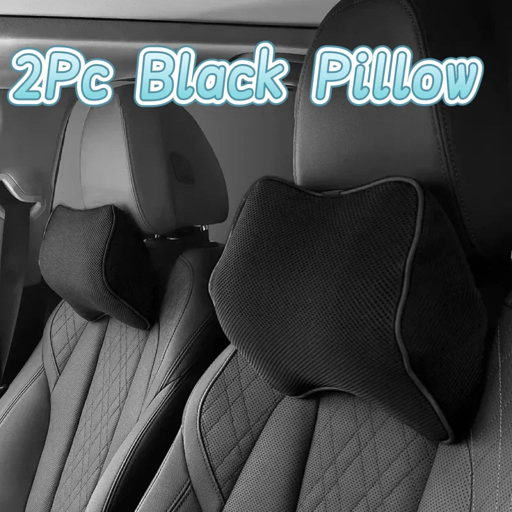 Memory Foam Car Cushions – Neck Pillow & Lumbar Options