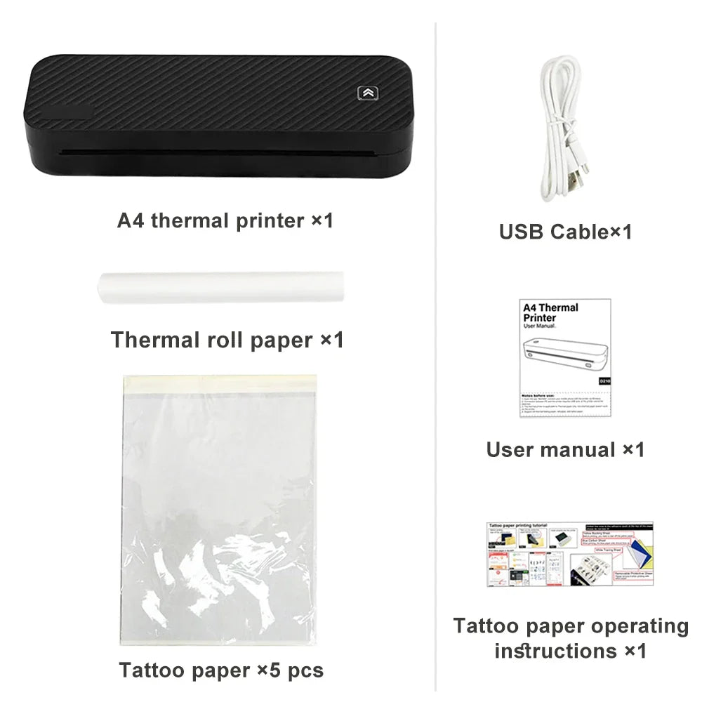 Portable A4 Thermal Printer – Bluetooth Wireless Mini Document Printer