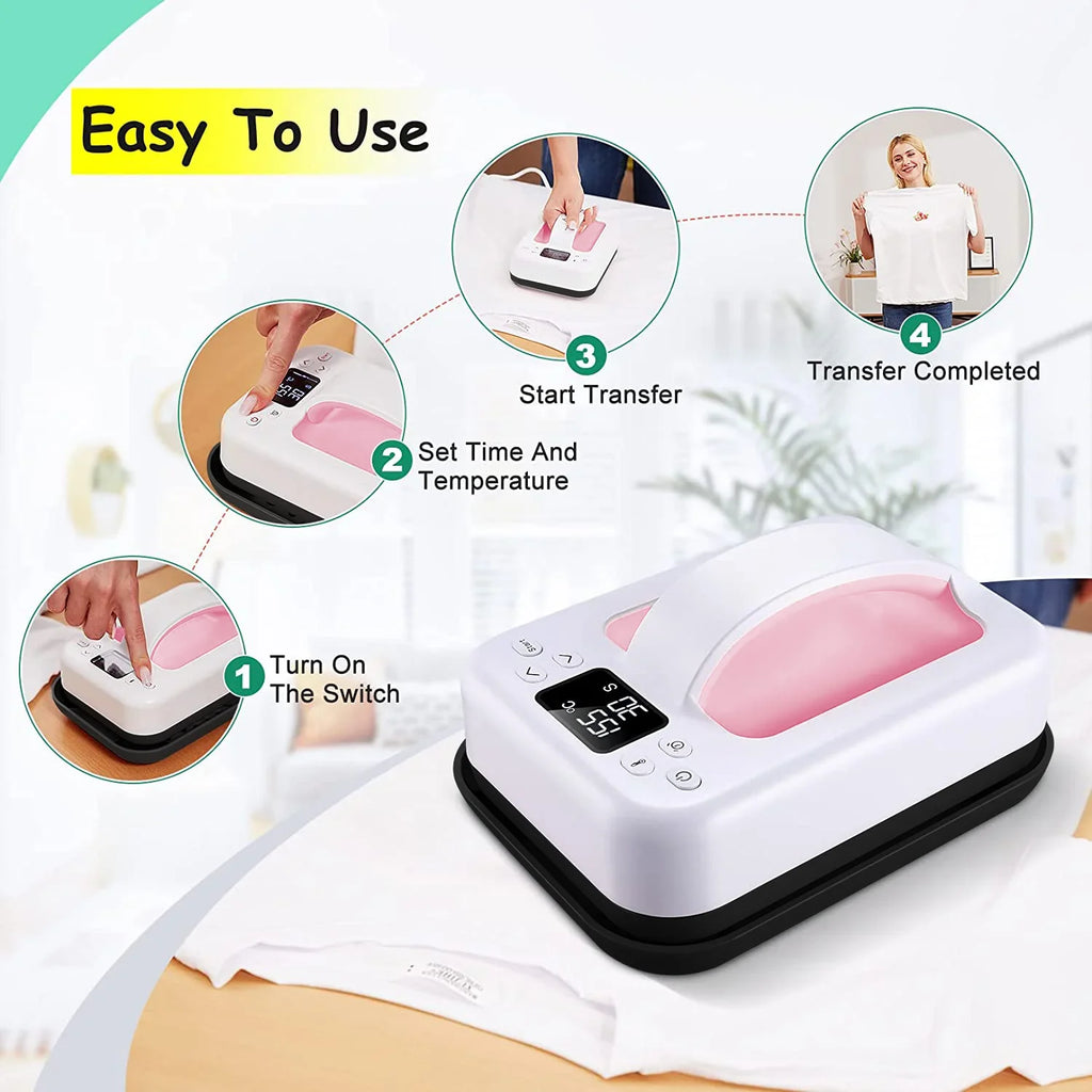 Mini Heat Press Machine, Portable 7x5 Inch Press for T-Shirts HTV Sublimation