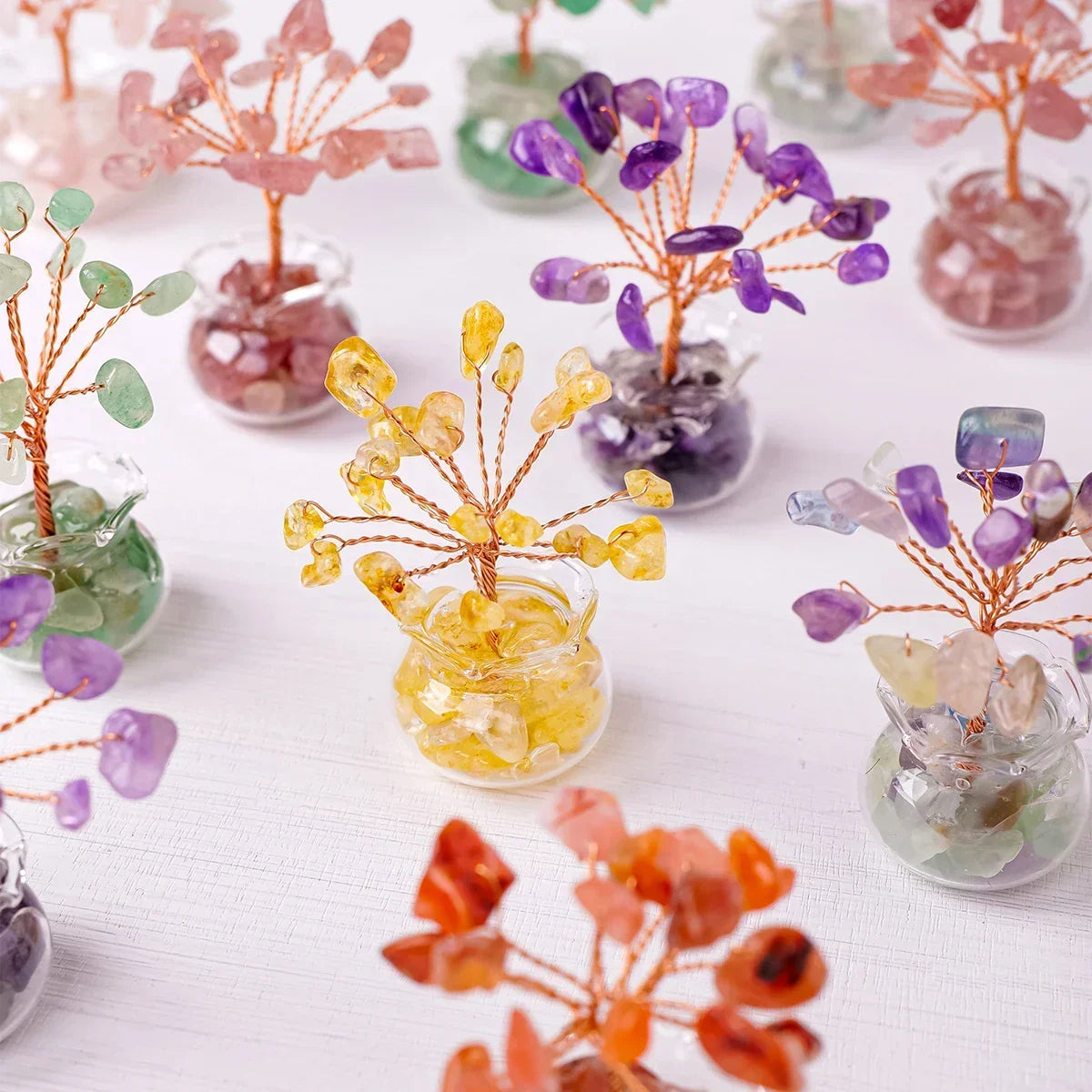 Crystal Tree of Life Healing Gemstone Bonsai Home Office Decor Gift