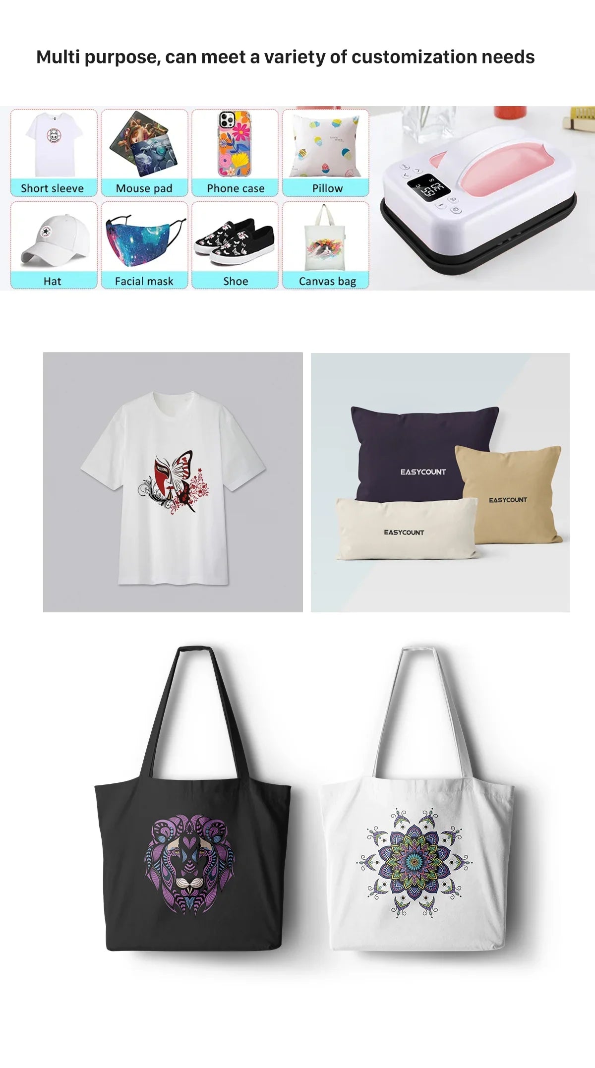 Mini Heat Press Machine, Portable 7x5 Inch Press for T-Shirts HTV Sublimation