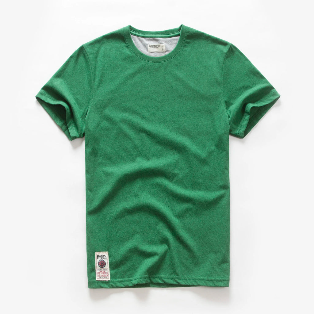 Men's Cotton Basic T-Shirt, Casual Short Sleeve Streetwear Tee
