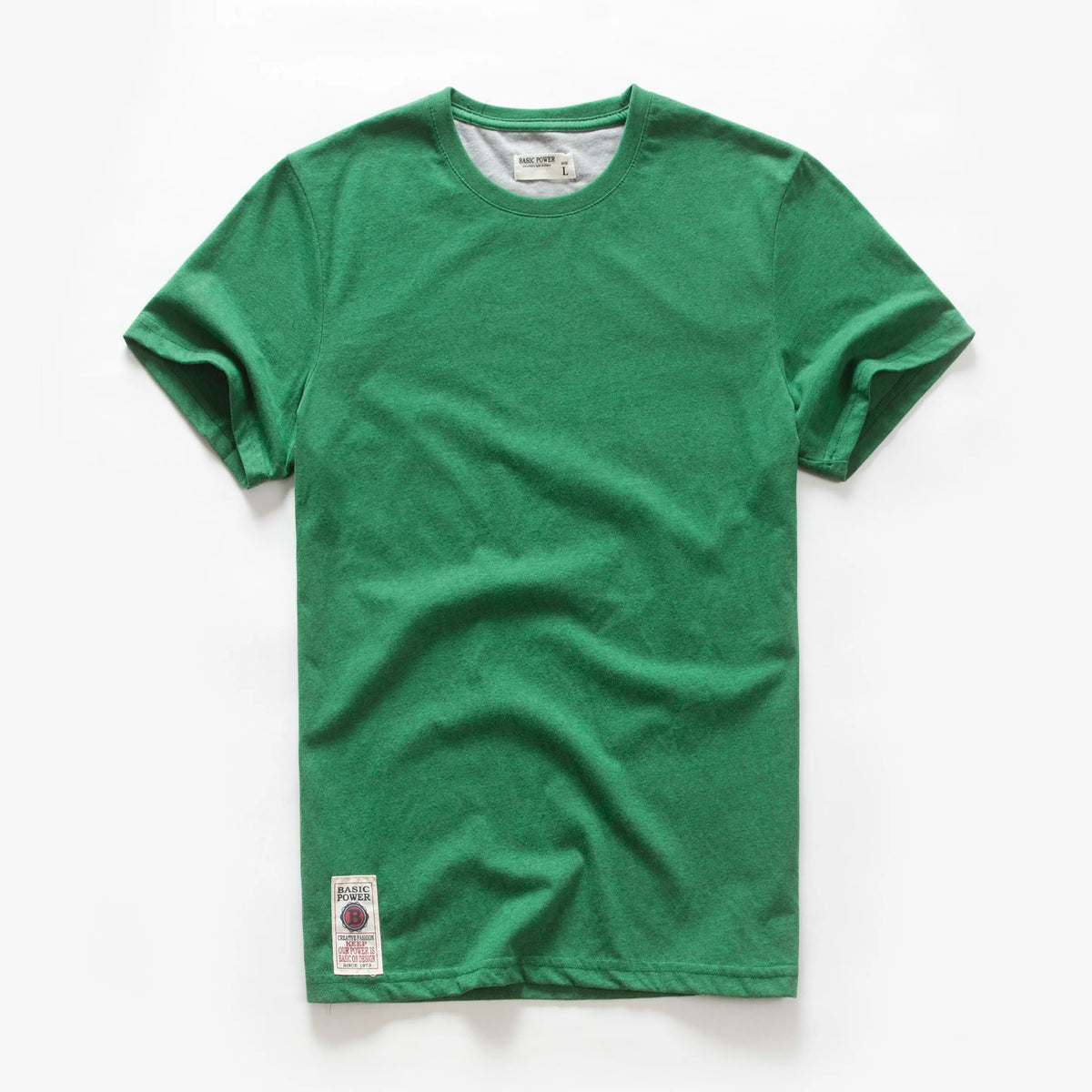 Men's Cotton Basic T-Shirt, Casual Short Sleeve Streetwear Tee
