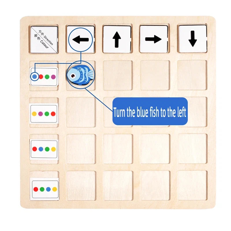 Montessori Wooden Board Game – Educational Logic & Color Toy for Kids