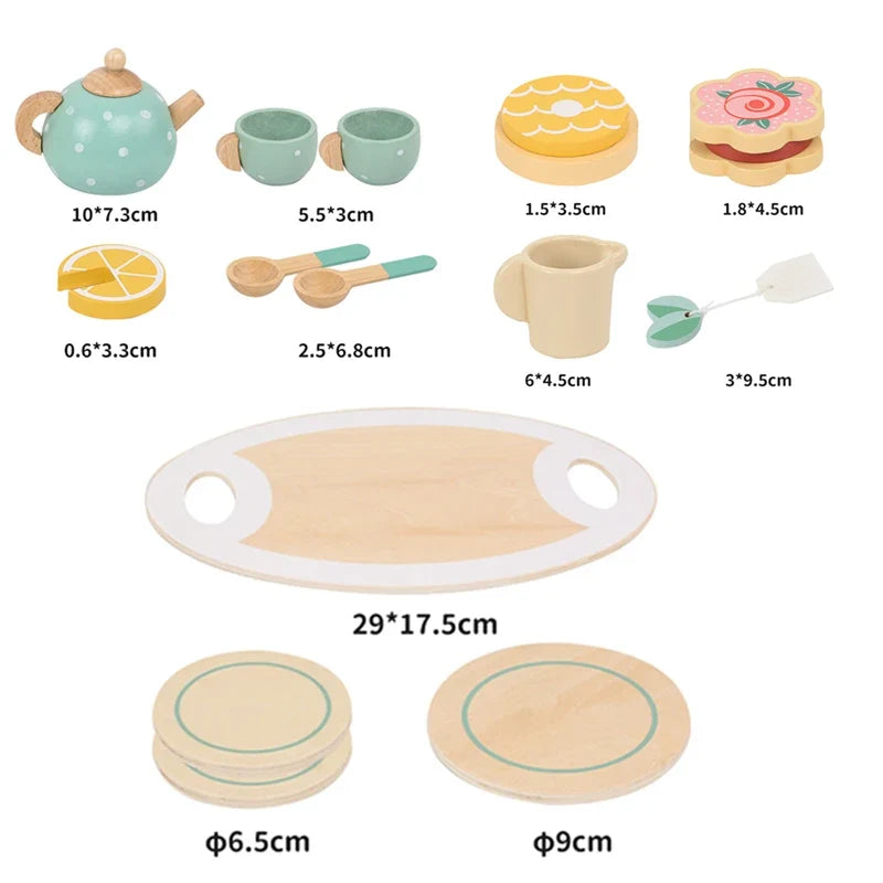 Wooden Afternoon Tea Set Toy | Kitchen Accessories Play for Kids