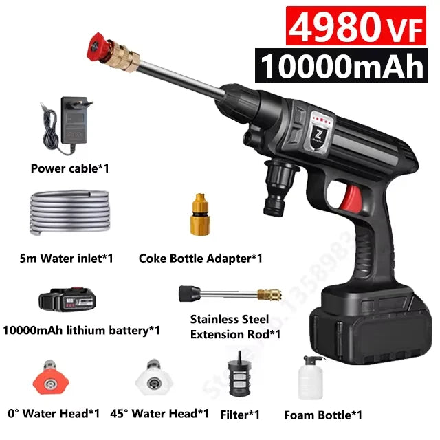 Cordless High-Pressure Car Washer with Foam Generator – Portable Spray Gun