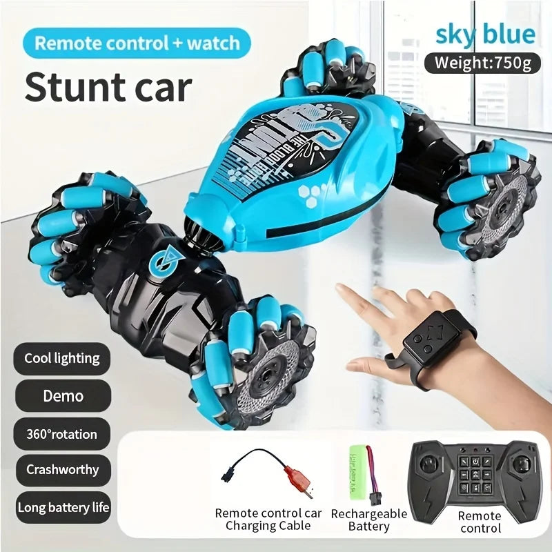 4WD RC Drift Car With LED Lights & Music 360° Stunt Climbing Toy
