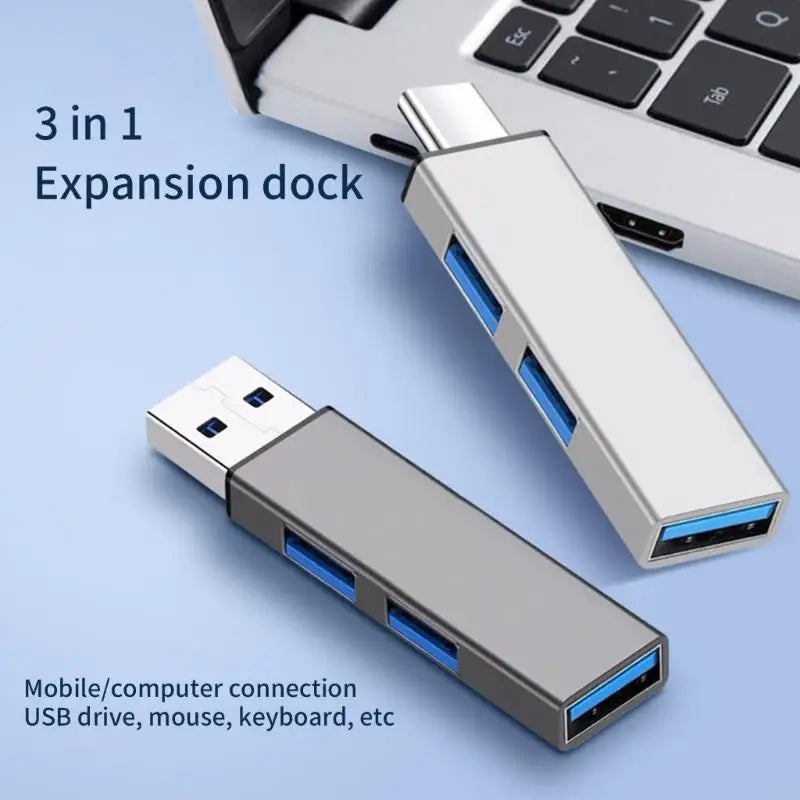 Ultra-Slim USB Hub – Multi-Port USB 3.0 Splitter with Type-C