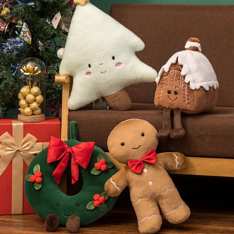 Gingerbread Plush Toy – Caramel Chocolate Stuffed Xmas Cushion Doll