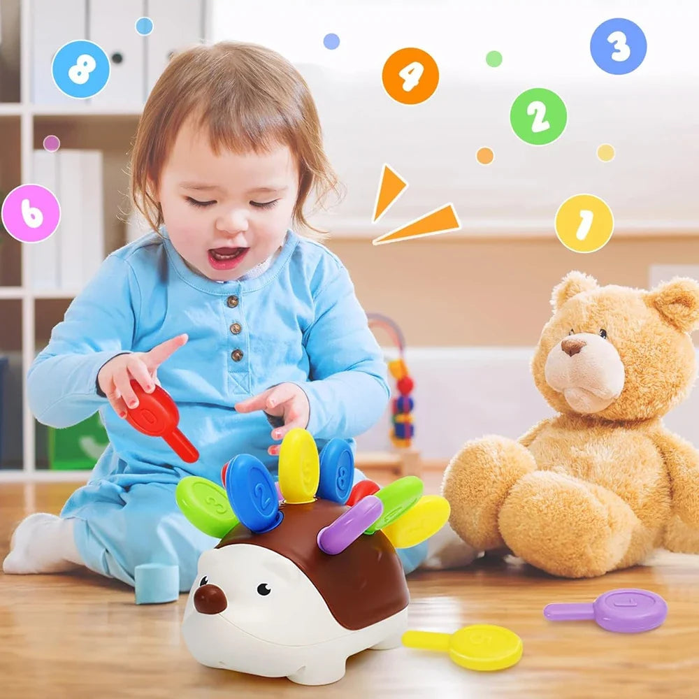 Hedgehog Montessori Toy for Toddlers – Fine Motor & Counting Skills