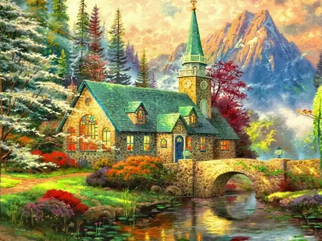 5D Diamond Painting Landscape House Full Drill DIY Embroidery Kit