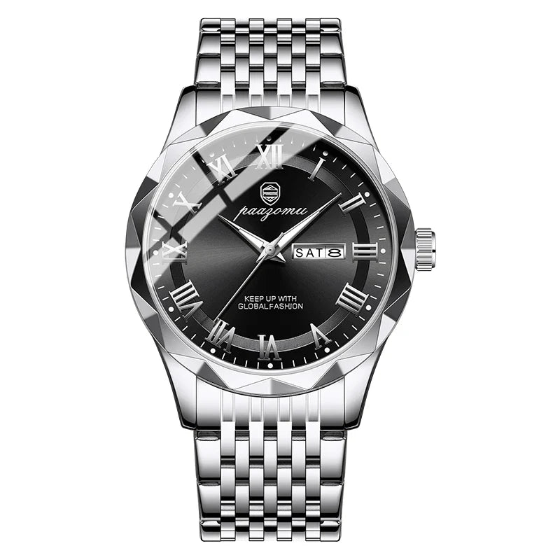 Men's Minimalist Quartz Watch, Stainless Steel, Water Resistant