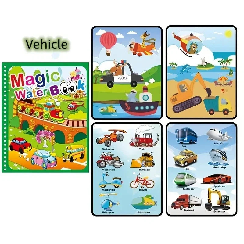 Watercolor Painting Magic Book – Reusable Cartoon Art Book for Kids