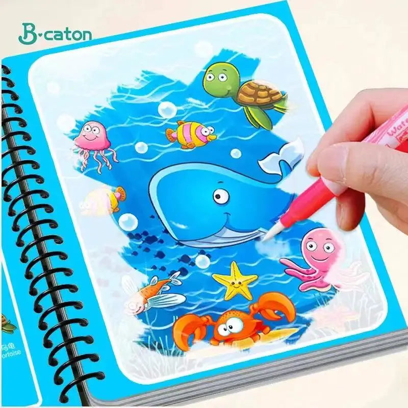 Watercolor Painting Magic Book – Reusable Cartoon Art Book for Kids