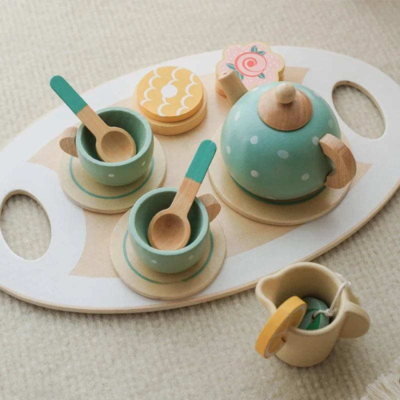 Wooden Afternoon Tea Set Toy | Kitchen Accessories Play for Kids