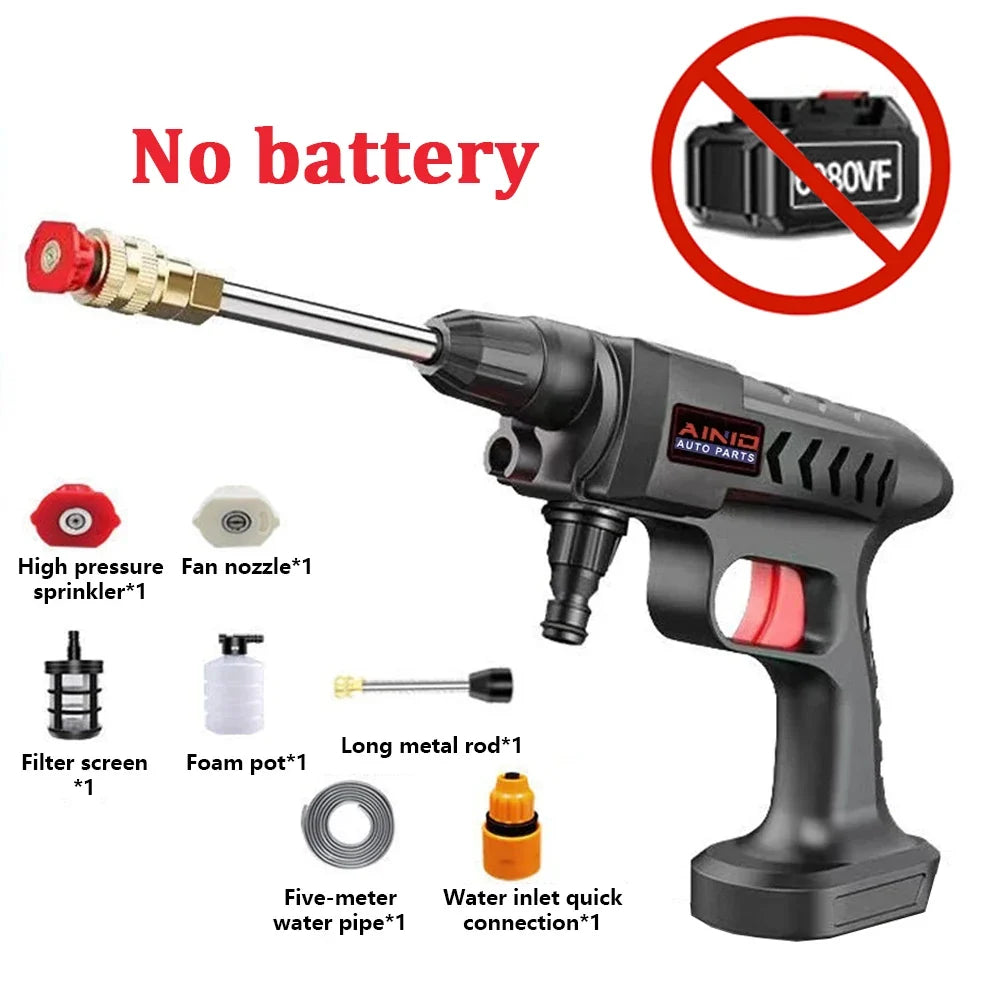 60Bar Cordless Pressure Washer – Portable High-Pressure Car Wash Spray Gun