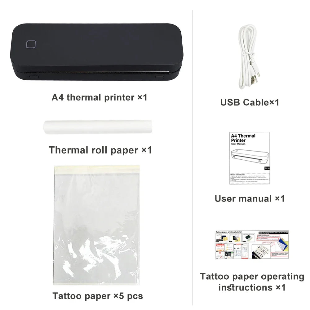 Portable A4 Thermal Printer – Bluetooth Wireless Mini Document Printer