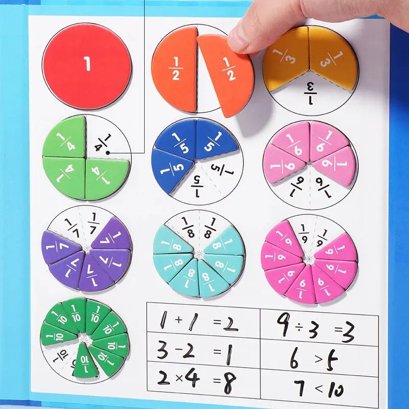Magnetic Fraction Puzzle Set – Montessori Math Learning Toy for Kids