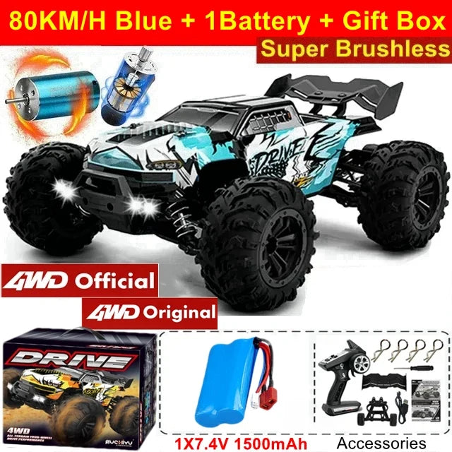 4WD Remote Control Car High-Speed 50-80KM/H Off-Road Buggy Truck
