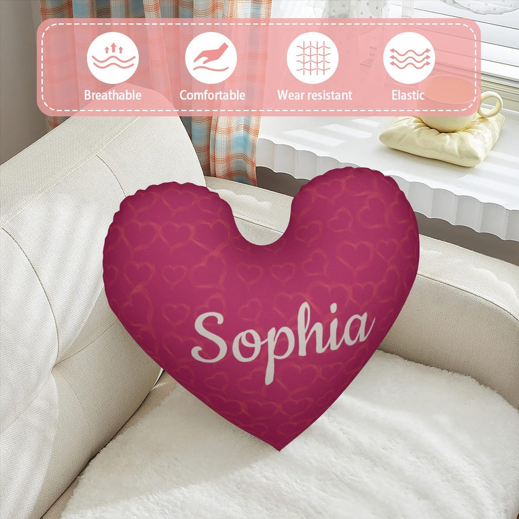 Personalized Heart Pillow with Name | Pink or Blue | 40x40cm & 45x45cm | Cotton filling