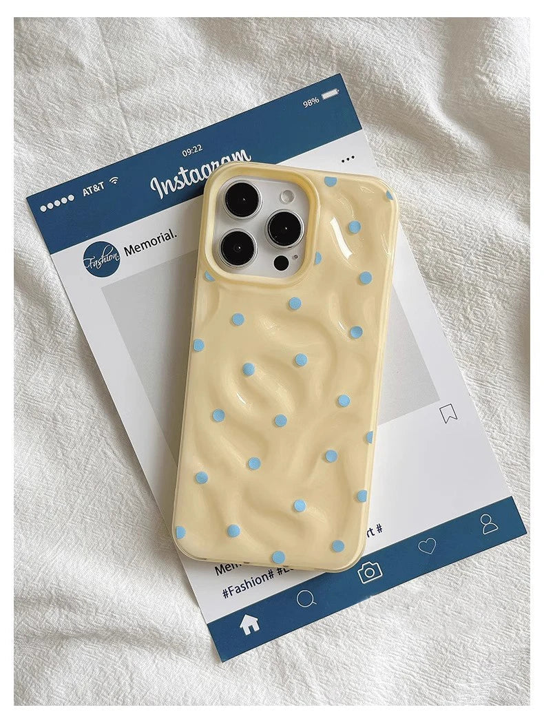 Polka Dot Phone Case – Soft Silicone Shockproof for iPhone 13-16 Series