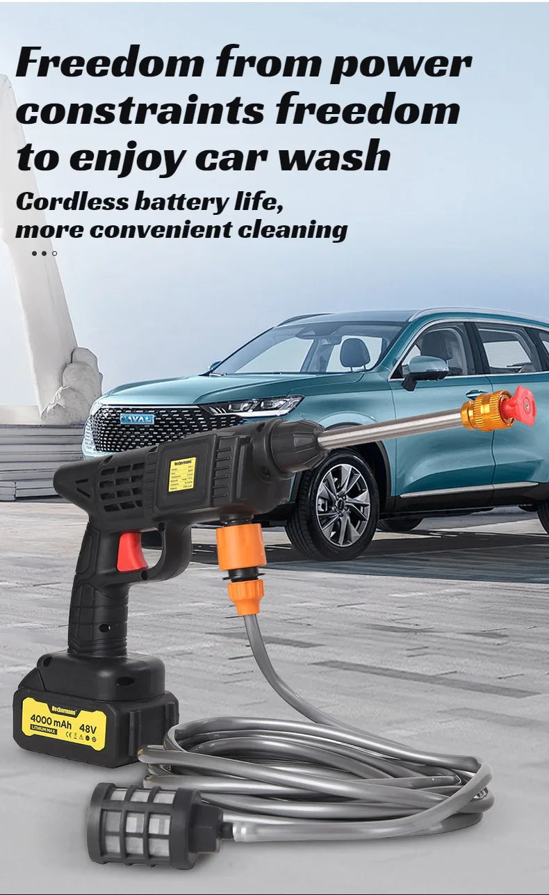 Cordless Pressure Washer – Rechargeable Handheld Car Wash Spray Gun