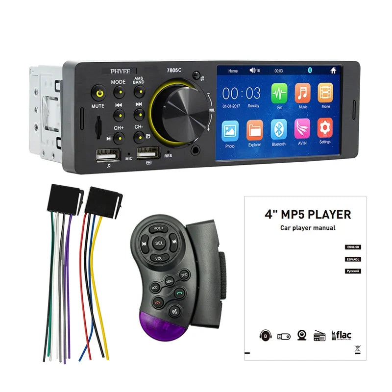 7" Touch Screen Car Radio – MP5 Player with Bluetooth & USB