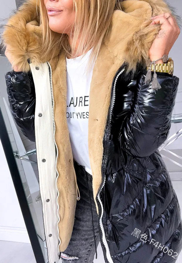Women's Puffer Jacket – Faux Fur Collar