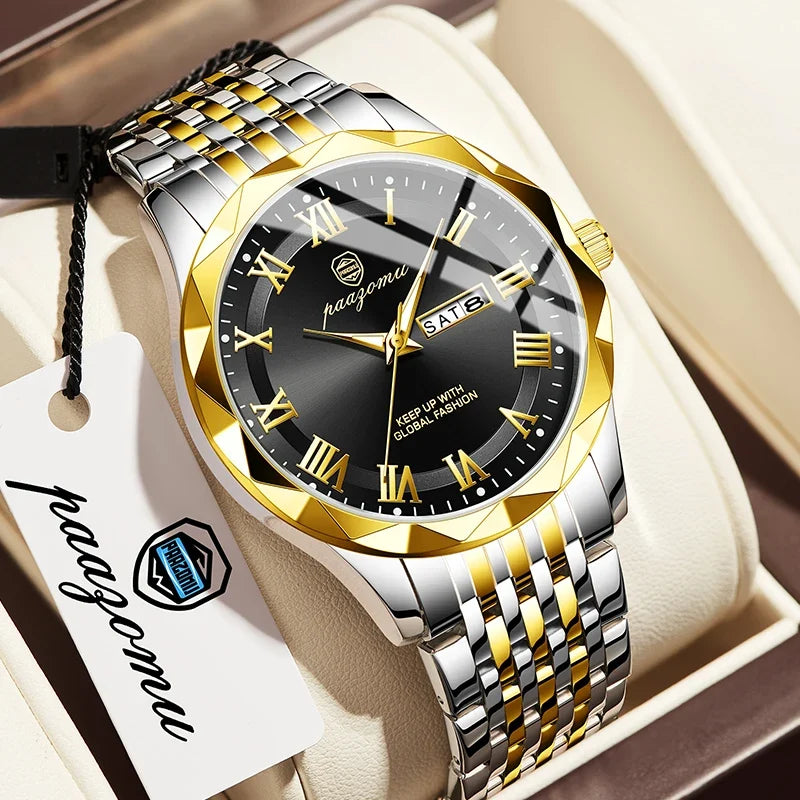Men's Minimalist Quartz Watch, Stainless Steel, Water Resistant