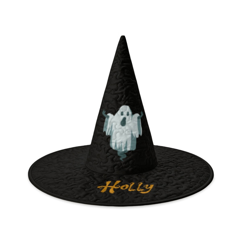 Personalized Ghost Halloween Witch Hat with Custom Name – Witch Costume Accessory for Adults & Teens