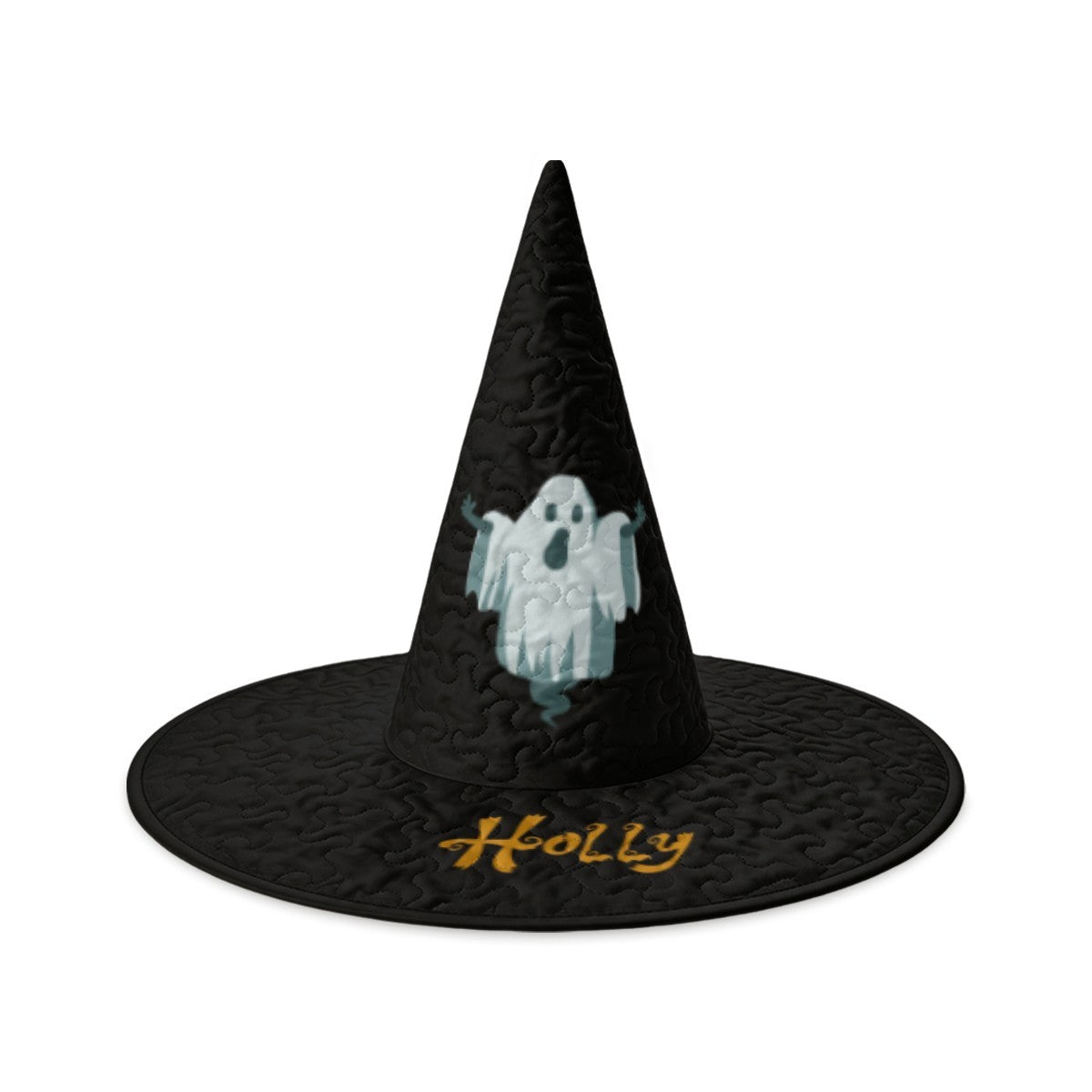 Personalized Ghost Halloween Witch Hat with Custom Name – Witch Costume Accessory for Adults & Teens