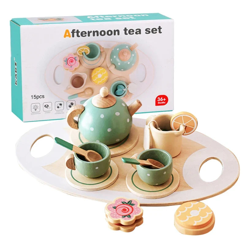 Wooden Afternoon Tea Set Toy | Kitchen Accessories Play for Kids