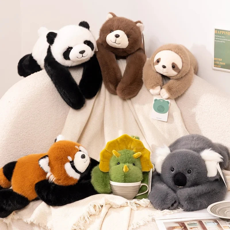 Kawaii Forest Animal Plush Doll – Soft Long-Arm Raccoon & Panda