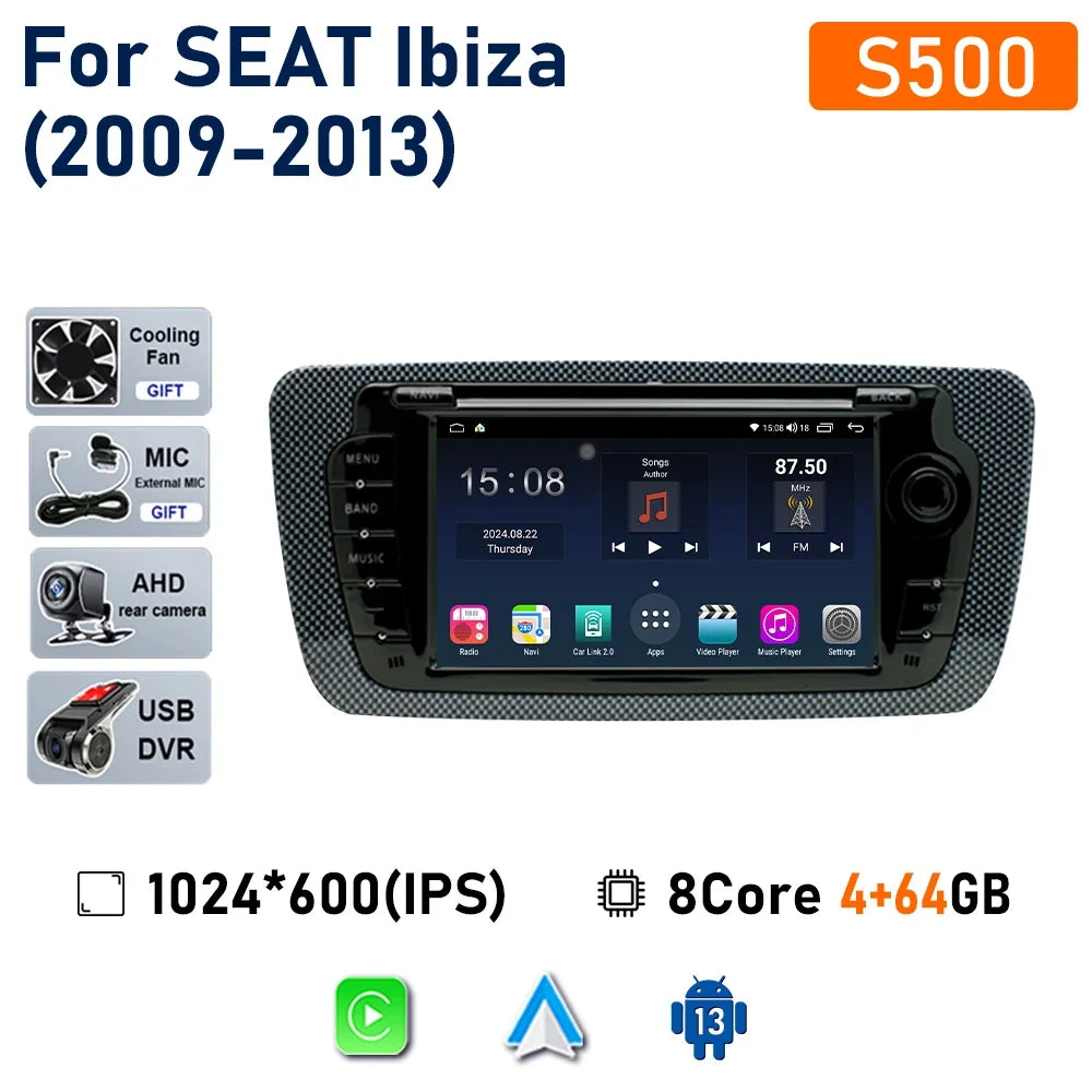 7" Touch Screen Car Stereo Head Unit for Seat Ibiza 2009–2013