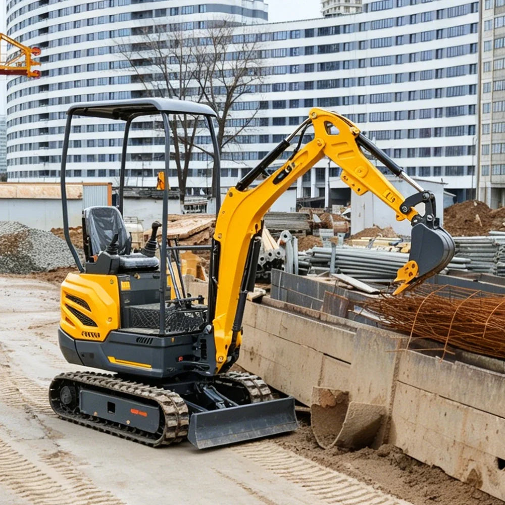 1 Ton Mini Excavator – Compact Micro Digger with Custom Colors for Greenhouse & Farm