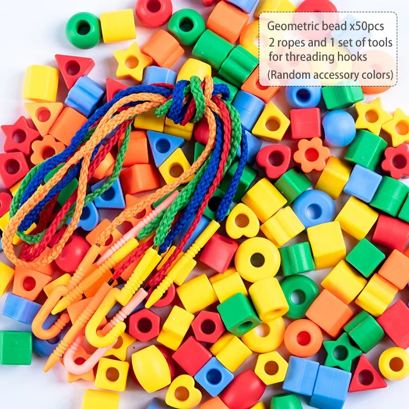 Beaded DIY Puzzle Bracelet – Educational Geometry Shape Toy for Kids