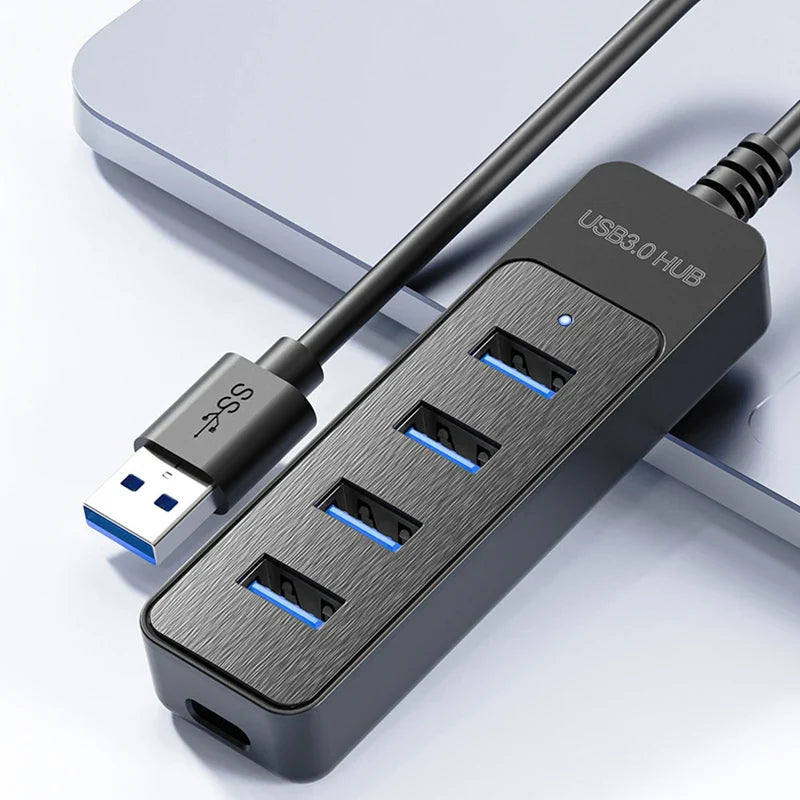 4-Port USB 3.0 Hub with Type-C Splitter & Cable