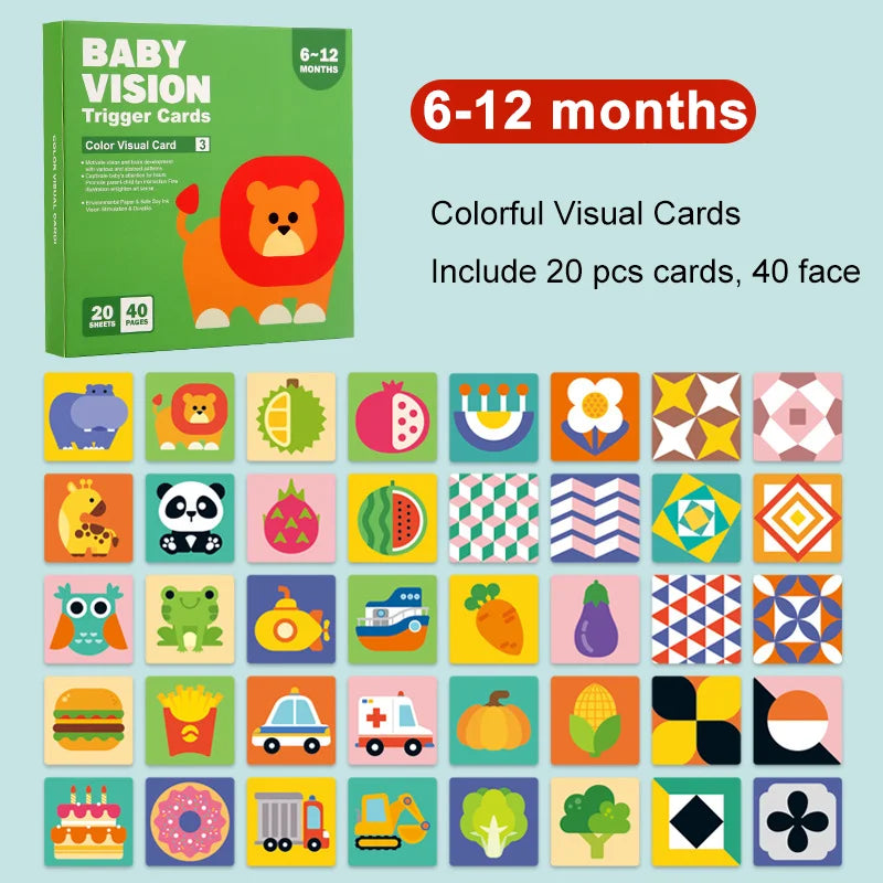 Baby Montessori Flash Cards – Black & White Visual Stimulation Toy