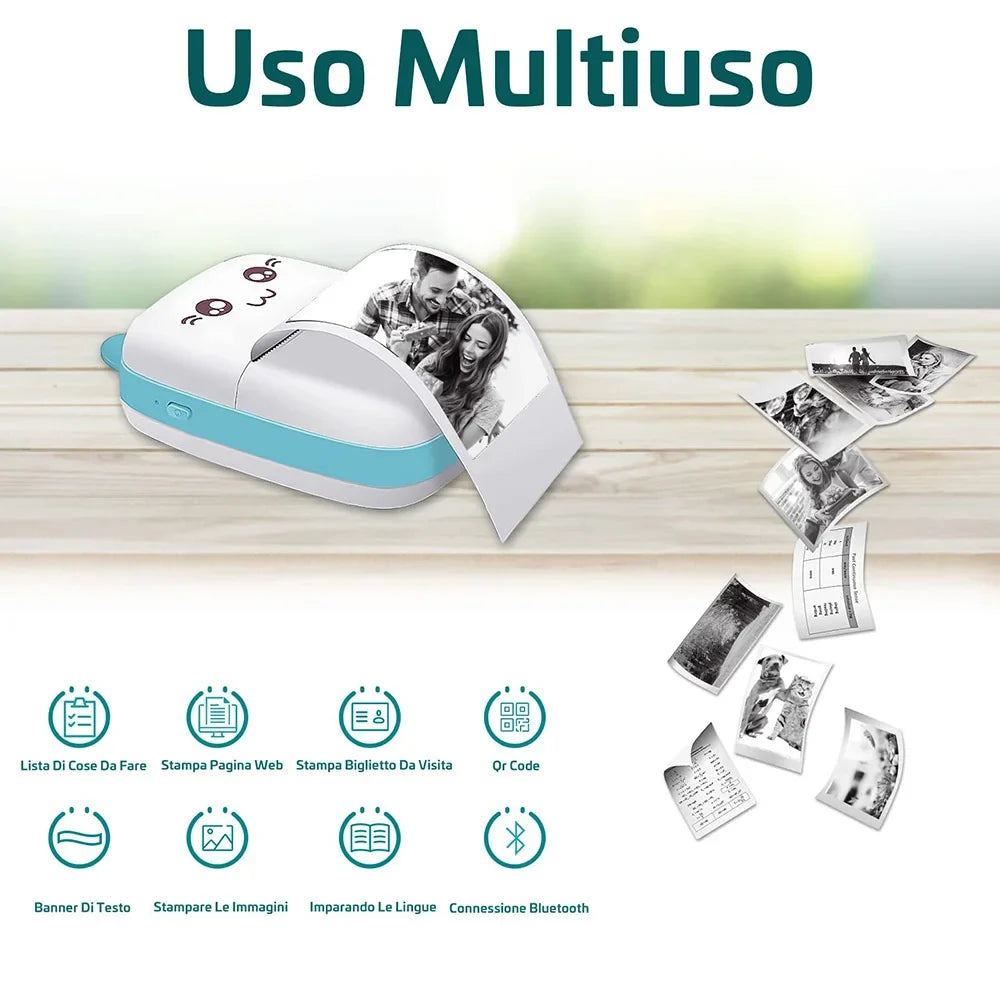Mini Bluetooth Label Printer – Portable Wireless Thermal Sticker Printer