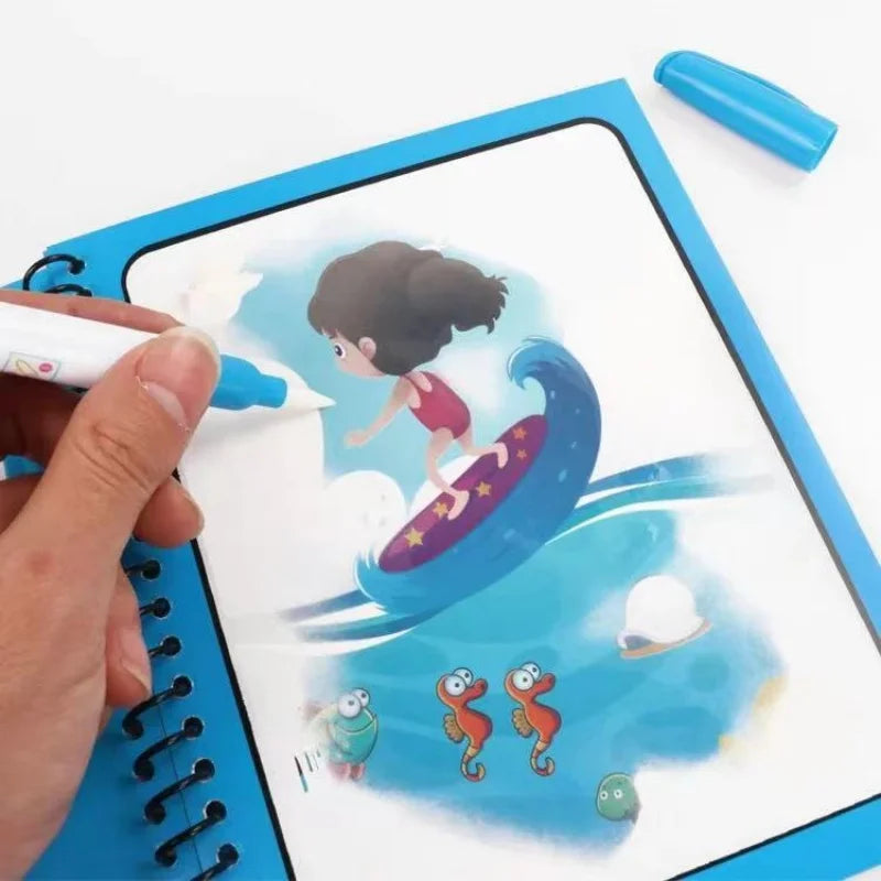 Watercolor Painting Magic Book – Reusable Cartoon Art Book for Kids
