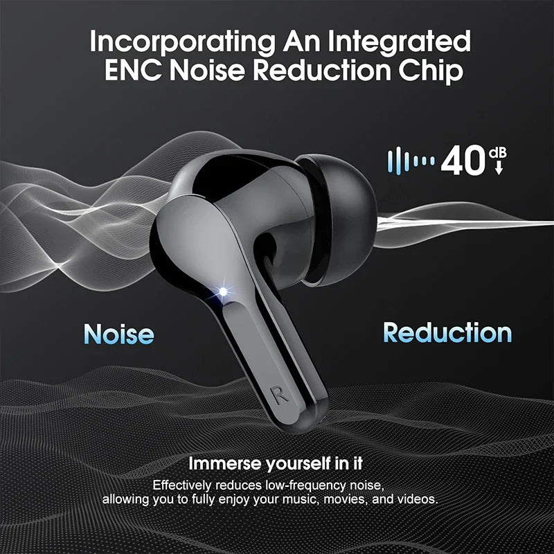 Bluetooth 5.3 In-Ear Earbuds with LED Display & ENC Mic