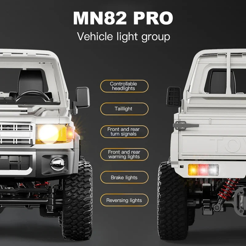 ZWN 1:12 RC Car MN82 PRO 4WD Off-Road Truck with Headlights