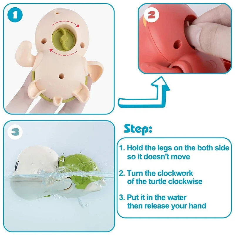 Baby Bath Toy – Swimming Turtle & Whale Clockwork Water Toy
